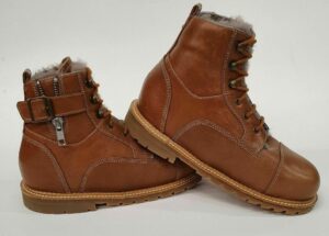 Bruine hoge orthopedische schoenen met rits